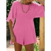 Imily Bela Women's Summer Jumpsuit, Casual Short-Sleeve, Round Neck, One-Piece with Pockets - 2 of 4
