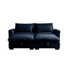 86.6" Corduroy Cloud Sectional Sofa Bed with Deep Seat & 2 Storage Ottomans - 3 of 4