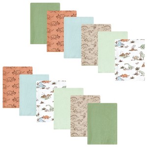 Luvable Friends Hudson Baby Flannel Burp Cloths 12pk Set - 1 of 2