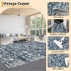 Washable Area Rug, Non-Slip Retro Floral Vintage Carpet, Non-Shedding Thin Low Pile Floor Rug for Kitchen, Dining Room, Bedroom - 4 of 4
