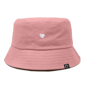 Dalix Heart Embroidered Cotton Summer Outdoor Bucket Hat Womens - 1 of 4