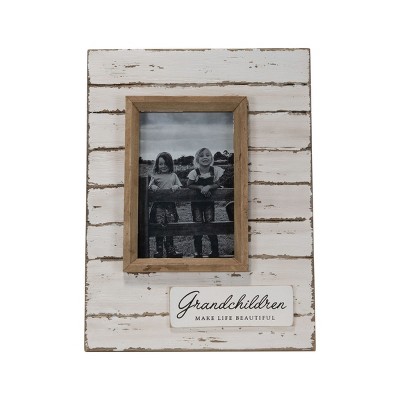 4x6 Inch Bordered Picture Frame White Wood, Mdf, Metal & Glass By Foreside  Home & Garden : Target