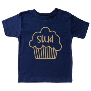 The Juniper Shop Stud Muffin Plain Toddler Short Sleeve Tee - 5T - Navy - 1 of 4