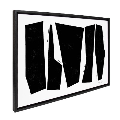 Colliding Shapes Black and White Abstract Canvas Art