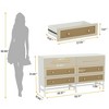 Resenkos Storage Dresser,Chest of Drawers,Modern 6 Drawer Dresser, 55" Rattan Storage Chest of Drawers White+Brown - 4 of 4