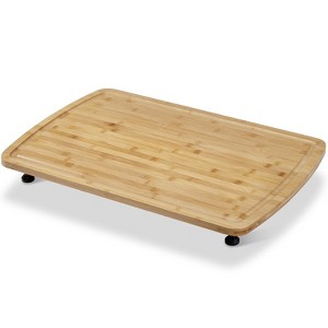 COZONY Carbonized Bamboo Stovetop Cover and Cutting Board with Juice Grooves - 1 of 4