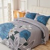 Acoinel Lightweight Polyester Fabric Bedspread Set Blue Blooms - 4 of 4