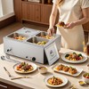 VEVOR Commercial Food Warmer, 1500W Electric Stainless Steel Steam Food Warmer with Lid, 4-Pan Fast Heating Countertop Buffet Bain Marie, Silver - 2 of 4