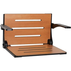 Seachrome Silhouette Comfort Folding Wall Mount Shower Bench Seat with Arms - 1 of 1