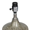 21" x 13" Linen Table Lamp with Faux Mercury Glass Finish Silver - Olivia & May: Modern Cylinder Shade, No Assembly Required - 3 of 4
