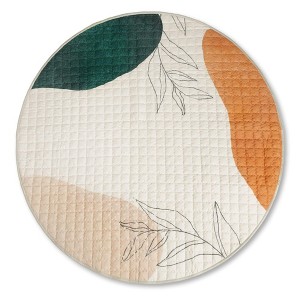 Hakuna Matte: Stylish Baby Play Mat: Grey-Beige-Orange - 72x48", 48 Tiles - 1 of 4