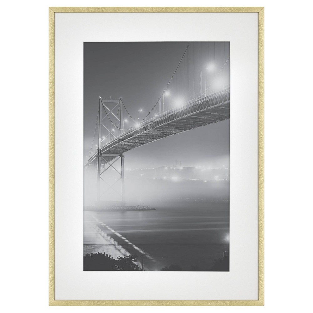 15.4" x 21.4" Matted to 11" x 17" Thin Metal Gallery Frame Brass - Project 62