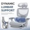 Ergonomic Mesh Office Chair with Footrest, High Back Desk Chair with Wide Headrest, Adjustable 3D Arms, Tilt Lock, Lumbar Support - Grey - 3 of 4