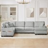 125.2" U-Shaped Sectional Sofa - Modular Corduroy Couch with Movable Ottoman & Side Storage Pockets-- Frevyn - 2 of 4