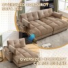 Oversized Corduroy Chaise Lounge Chair Sleeper Sofa Bed with Adjustable Backrest, USB Port & Cup Holder for Bedroom Living Room-3irtyhousy - 3 of 4