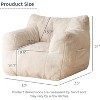 MAXYOYO Faux-Shearling Bean Bag Chair, Boucle Tufted Bean Bag Couch, Living Room Bean Bag Lazy Sofa for Adults Kids, Beige - 2 of 4