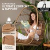 SereneLife SWC55B.5 Hanging Egg Swing Chair with Stand - Rattan Wicker Egg-Shaped Swing, Waterproof Seat Cushion, and Headrest (Brown) - 4 of 4