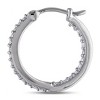 EVERLY JEWELRY | Sterling Silver 1/2 CT Diamond TW Hoop Earrings - image 2 of 4