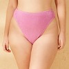 Women's Pucker Textured High Waist Extra High Leg Extra Cheeky Bikini Bottom - Wild Fable™ - 4 of 4