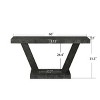 60'' Rustic Console Table with Sculptural V-Base,Bottom Shelf and Distressed Wood Veneer for Hallway or Behind Sofa-Baofuwish - 4 of 4