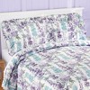 Collections Etc Jenni Floral Lightweight Plissé Ruffled Edge Pillow Sham Gender Neutral Purple - 2 of 2