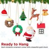 Aoibox Set of 24 Mini Christmas Ornaments 1 to 1.5 Inch Resin Figures Advent Calendar Fillers Gold Hanging Cord Gift Box - 3 of 4
