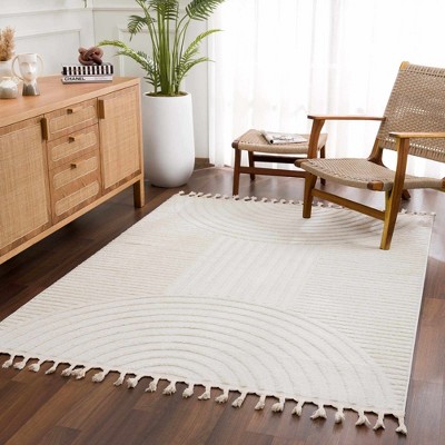 Hauteloom Guiling 3D Rainbow Area Rug with Tassels