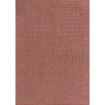Rust Red Reversible Easy-Care Outdoor Area Rug 7' x 10'