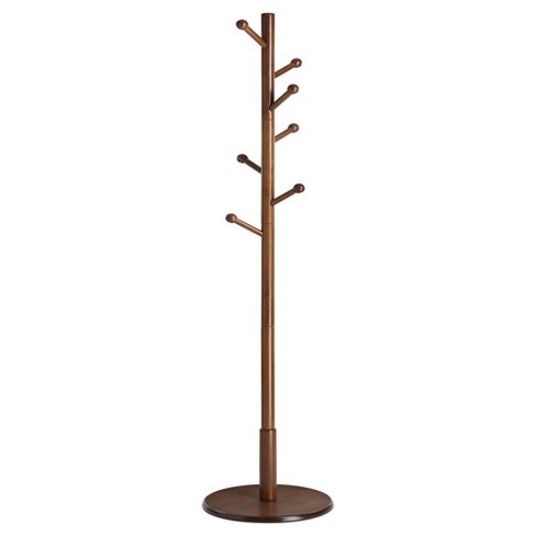 Vasagle Solid Wood Coat Rack Wood Hall Tree With 7 Rounded Hooks