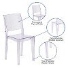 Emma and Oliver 4 Pack Transparent Stacking Side Chair - Armless Side Chair - Resin Stack Chair - 4 of 4