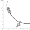 Black Bow Jewelry Rhodium Plated Sterling Silver CZ Lock And Key Cable Anklet, 9-10 Inch - 3 of 4
