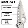 Spyderco Delica 4 Stainless Steel Folding Knife with 2.95" VG-10 Steel Blade | Personalize Your Knife with the Smooth Handle Surface - 3 of 4