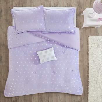 Audrey Metallic Printed Plush Comforter Set