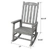 Cesicia Wooden Oversized Patio Porch Rocker Chair With Wide Seat and Tall Backrest, Rocking Chairs - 4 of 4
