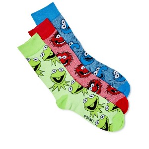 Disney Muppets Kermit Animal Gonzo Men's Socks, 3-Pack - 1 of 2