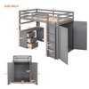 NicBex Twin/Full Loft Bed with Built-in Desk,3 Drawers and Wardrobe for Kids Teens Adults - 3 of 4