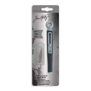 Tim Holtz Hobby Knife Set - Retractable Craft Tool with Replacement Cutting Blades - Fine Point Precision Cutter for Art Supplies and Paper Crafting