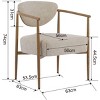 Kumasinova 24.8" Wide Dining Chairs,Upholstered Chairs with Wood Grain Metal Frame,Foam Back,Plush Armchair for Living Room,Bedroom,Dining Room - 3 of 4