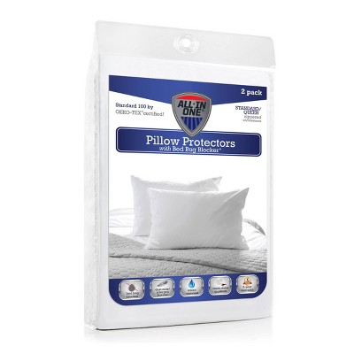 All In One Standard 2pk Pillow Protector With Bed Bug Blocker ...