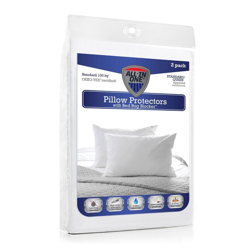 2pk Pillow Protector with Bed Bug Blocker - Fresh Ideas, 1 of 8