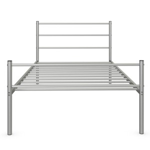 Tangkula Twin Size Bed Frame Platform Mattress Foundation with Headboard & Footboard Black/Silver - 1 of 4
