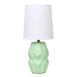 Simple Designs Chic Glow Ceramic Geometric Table Lamp Sage Green - 1 of 4