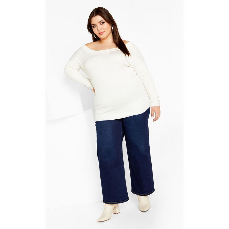 Women's Plus Size Intrigue Jumper - cream | CITY CHIC, 3 of 8
