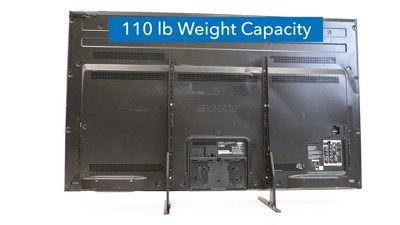 Adjustable Black Steel Universal Tabletop TV Stand for 32"-60" TVs