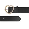 Elerevyo Women's Belt Heart-Shaped Buckle with Beads Belts Solid Color Waistband for Dres - 2 of 4