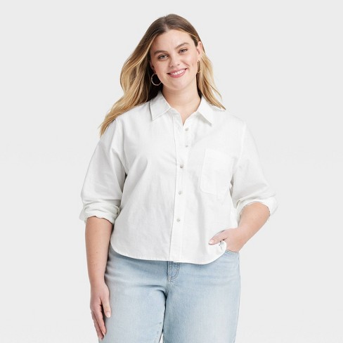 Women's Long Sleeve Collared Button-down Shirt - Universal Thread