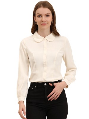 peter pan collar blouse long sleeve