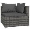 Garden Lounge Set Grey PE rattan, powder-coated steel, fabric vidaXL - 3 of 4