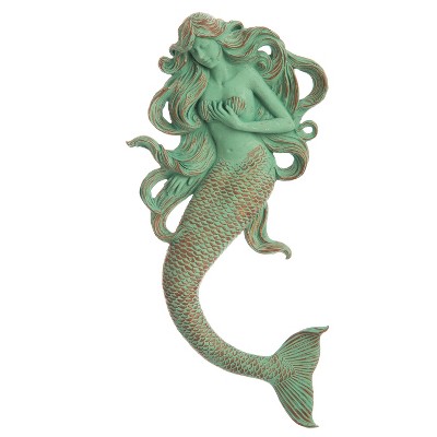 Evergreen Verdigris Rapunzel Mermaid Resin Wall Decor