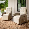 Flash Furniture Nemo Set of 2 Indoor/Outdoor Patio Wicker Rattan Recliner Lounge Chairs with Flip up Side Tables - 2 of 4